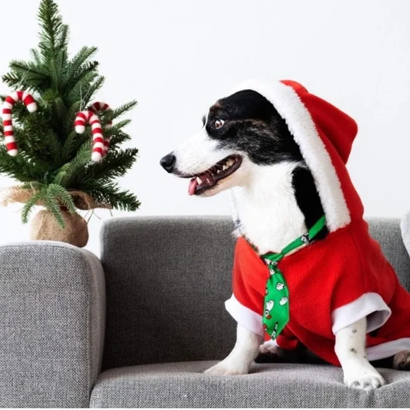 Christmas Necktie Pet Collar Adjustable Dog Cat Clip Buckle  Tie Fits SM Med Lrg - Picture 8 of 12